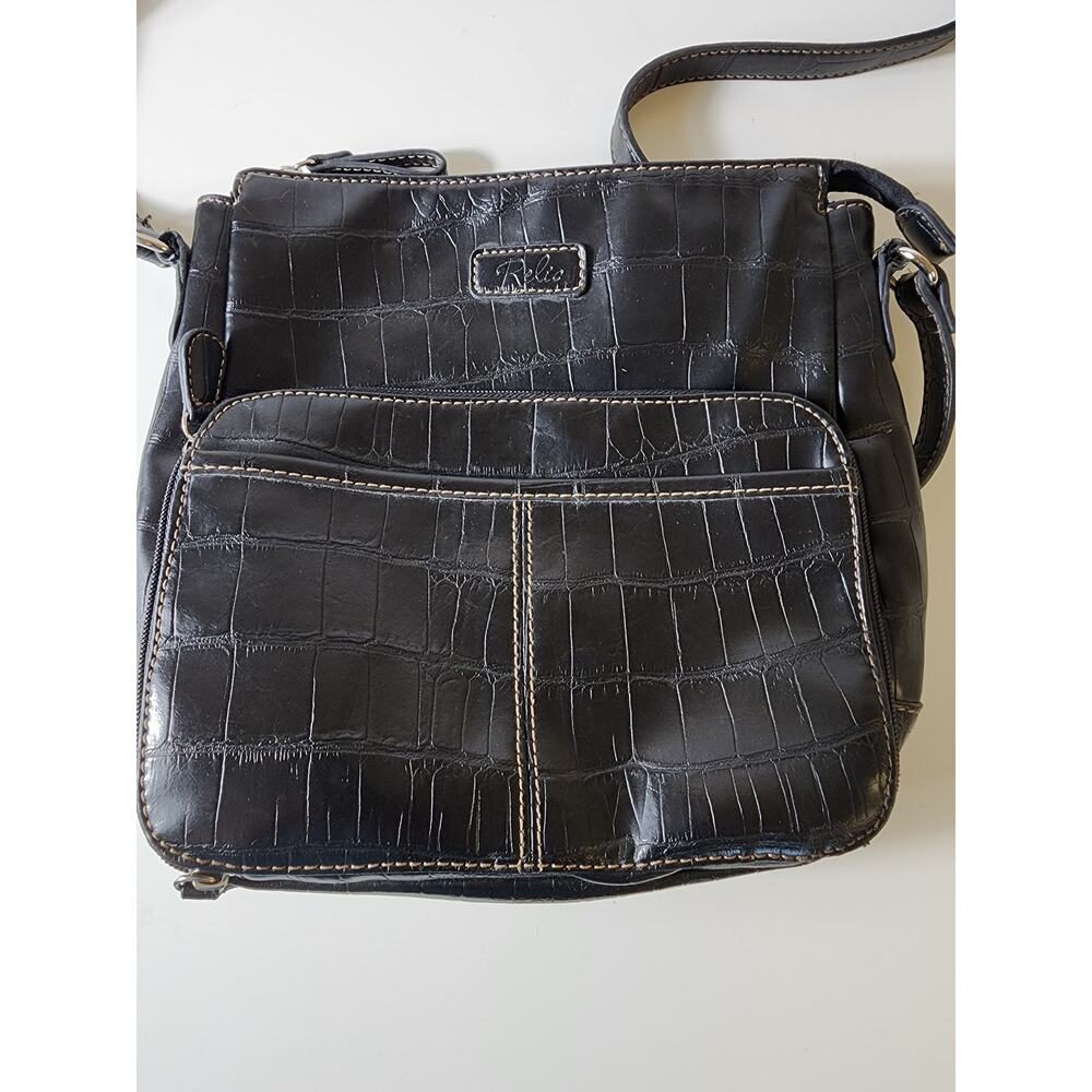 Relic By Fossil Black Crog Embossed Animal Print … - image 3